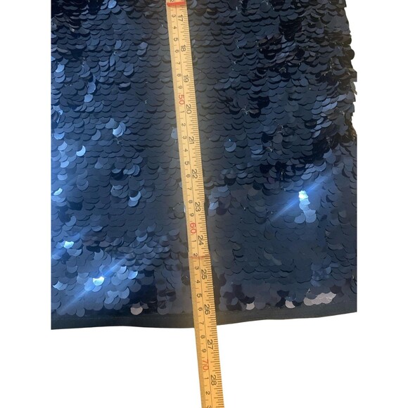 Halogen Skirt Womens Small Blue Sequin Pencil Party Mini New Sparkle Statement - Picture 4 of 7